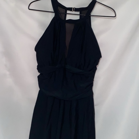 HOLIPICK WO SIZE LARGE BLACK MESH SHEER INSET RUCHED MIDDLE ONE PIECE SWIMSUIT - Picture 6 of 13